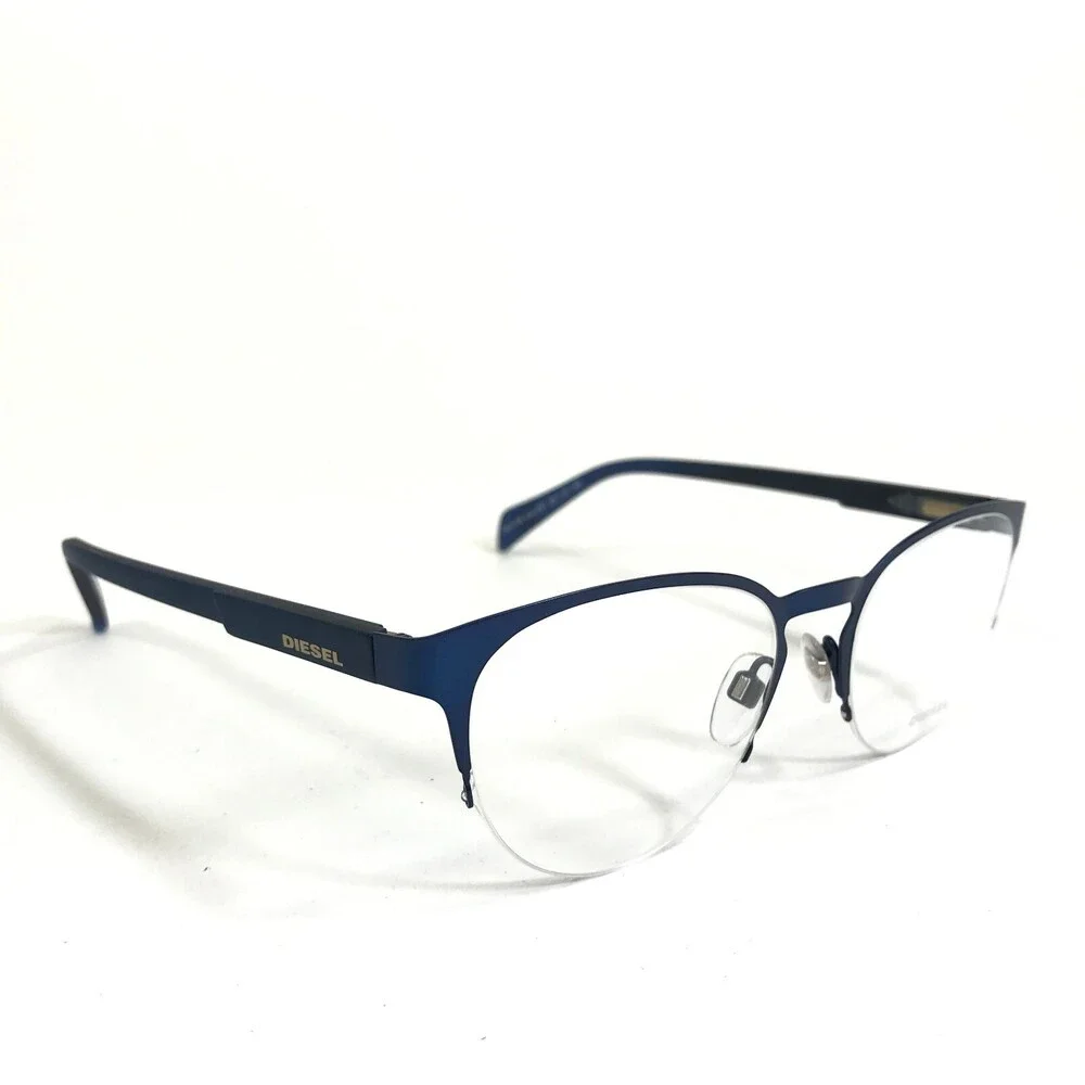 Diesel Eyeglasses Frames DL5158 Col.091 Blue Round Half Rim 52-19-145